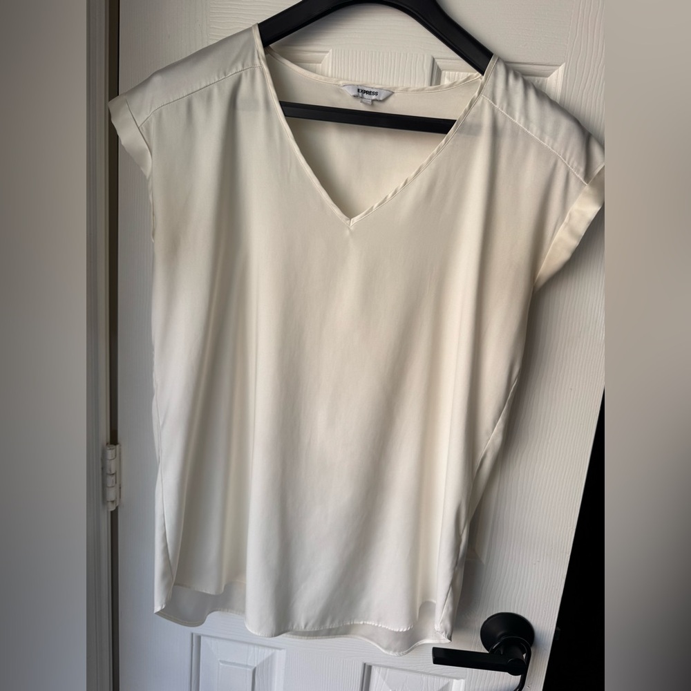 Express Cream V-Neck Blouse